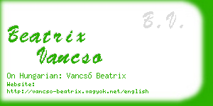 beatrix vancso business card